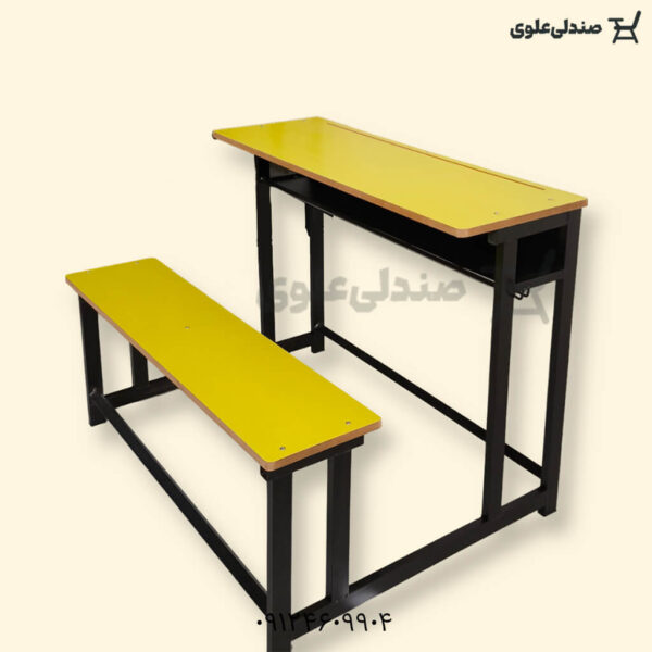 میز و نیمکت سه نفره ساده | مقاومت بالا + طراحی مدرن برای کلاسهای درس
