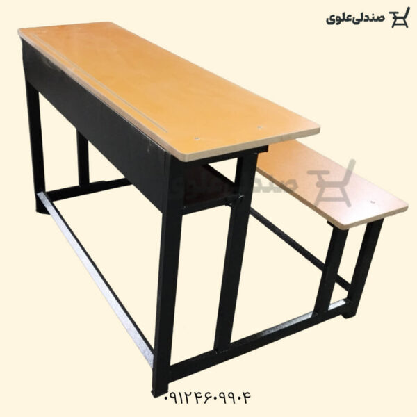 میز و نیمکت دو نفره متصل با طراحی یکپارچه و مقاومت بینظیر! مناسب مدارس، کتابخانه ها و فضاهای آموزشی. قیمت استثنایی، همین حالا سفارش دهید.